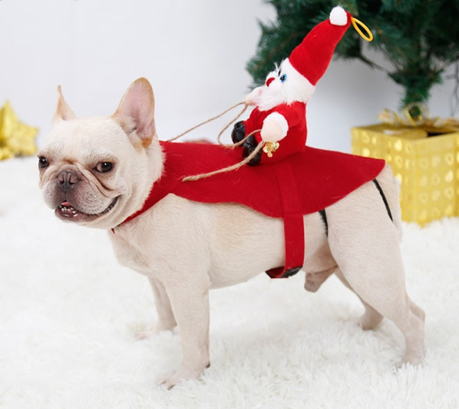 Dog Christmas Clothes / Santa Claus Riding Deer